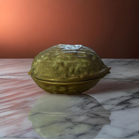 Vintage Brass Walnut Shaped Nutcracker – Large Decorative Piece - Picture 1 of 5